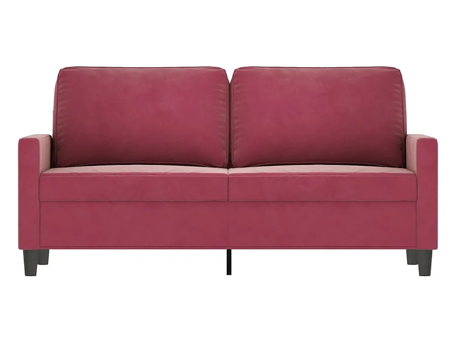 Outlet Sofá de 2 lugares veludo 140 cm tinto PT202348 Vermelho