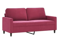 Outlet Sofá de 2 lugares veludo 140 cm tinto PT202348 Vermelho