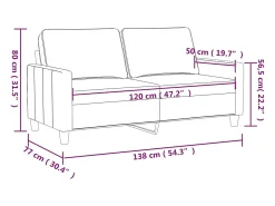 Sofá|vidaxl Sofá de 2 lugares veludo 120 cm tinto Vermelho