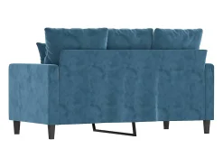 Discount vidaxl Sofá de 2 lugares veludo 120 cm Azul