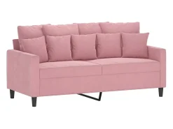 Sofá*vidaxl Sofá de 2 lugares veludo 140 cm Rosa