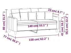 Sofá*vidaxl Sofá de 2 lugares veludo 140 cm Rosa