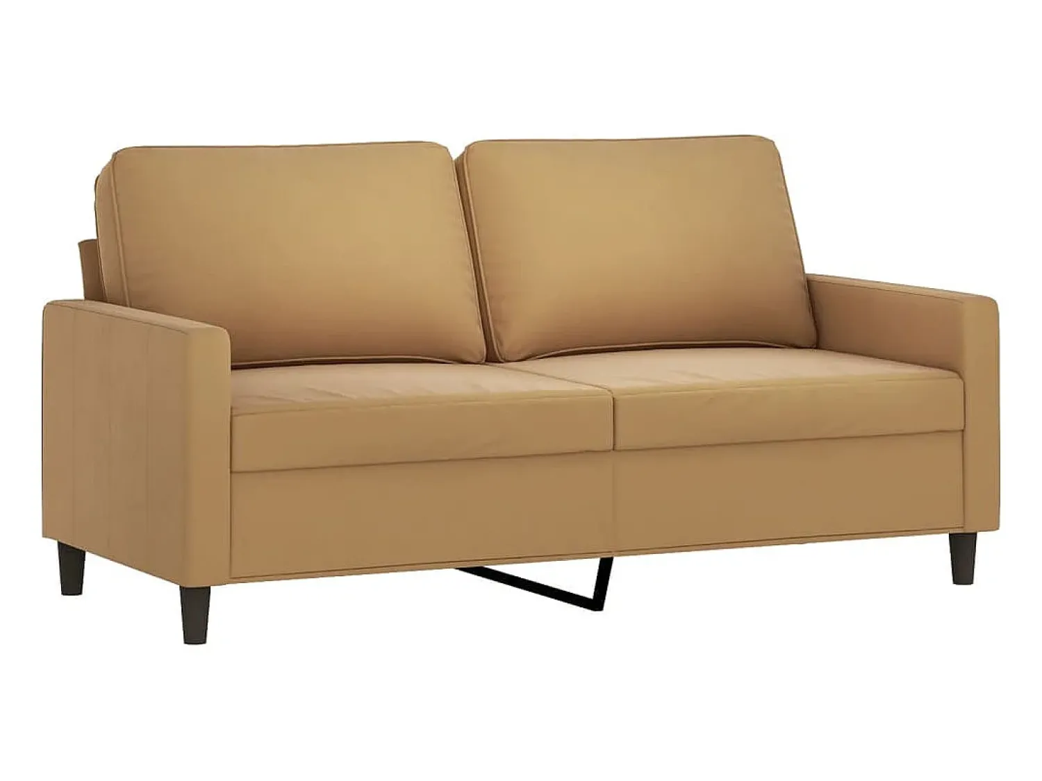 Sofá de 2 lugares veludo 140 cm PT153653 Castanho