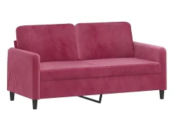 New Sofá de 2 lugares veludo 140 cm tinto PT639592 Vermelho