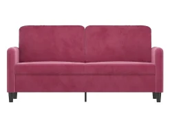 New Sofá de 2 lugares veludo 140 cm tinto PT639592 Vermelho