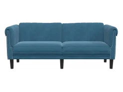 Sofá| Sofá de 2 lugares veludo PT543877 Azul