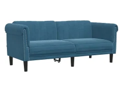 Sofá| Sofá de 2 lugares veludo PT543877 Azul