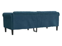 Sofá|vidaxl Sofá de 3 lugares veludo Azul