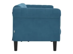 Sofá| Sofá de 3 lugares veludo PT474893 Azul