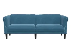 Sofá| Sofá de 3 lugares veludo PT474893 Azul