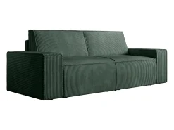 Vente-unique Sofá de 3 lugares veludo canelado verde design AMELIA^ Sofá