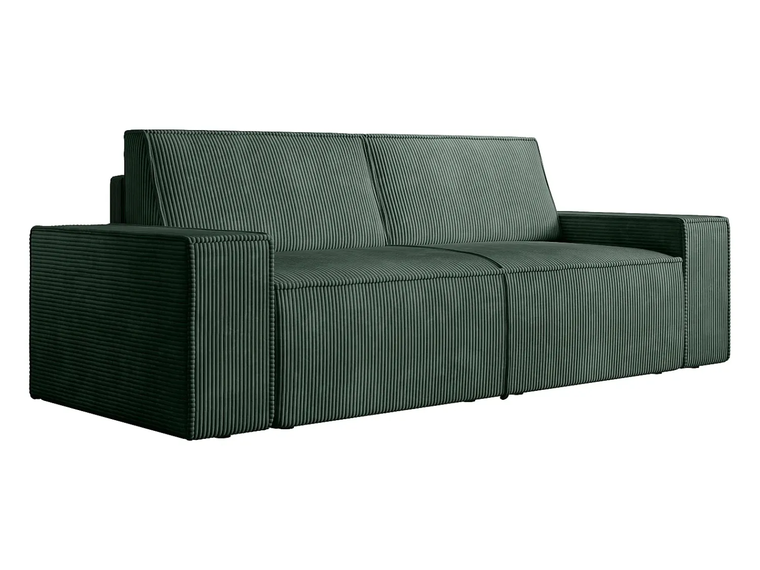Vente-unique Sofá de 3 lugares veludo canelado verde design AMELIA^ Sofá
