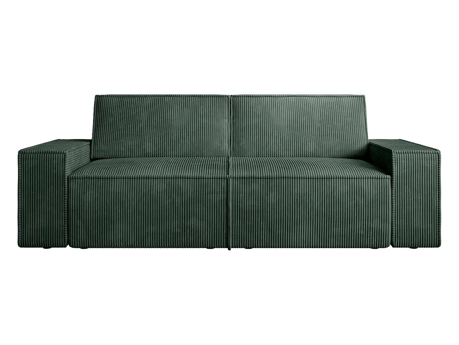 Vente-unique Sofá de 3 lugares veludo canelado verde design AMELIA^ Sofá