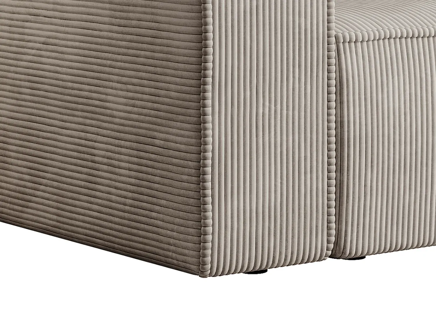 Best Vente-unique Sofá de 3 lugares veludo canelado design AMELIA Bege