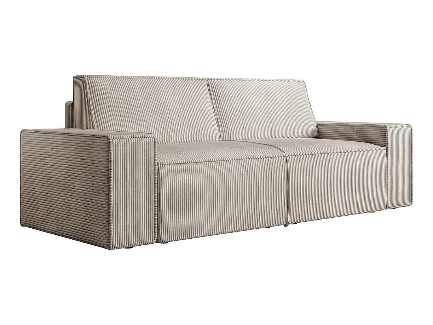 Best Vente-unique Sofá de 3 lugares veludo canelado design AMELIA Bege