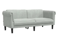 Clearance vidaxl Sofá de 2 lugares veludo -claro Cinzento