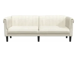 Sofá* Sofá de 3 lugares veludo cor PT590107 Creme