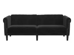 Sofá* Sofá de 3 lugares veludo PT720870 Preto