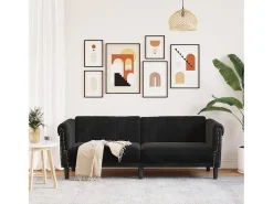 Sofá* Sofá de 3 lugares veludo PT720870 Preto