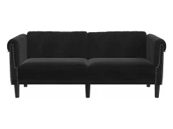 Sofá*vidaxl Sofá de 2 lugares veludo Preto