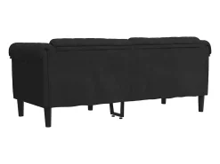 Sofá*vidaxl Sofá de 2 lugares veludo Preto