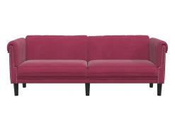 Discount Sofá de 3 lugares veludo tinto PT734289 Vermelho
