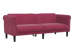 Discount Sofá de 3 lugares veludo tinto PT734289 Vermelho