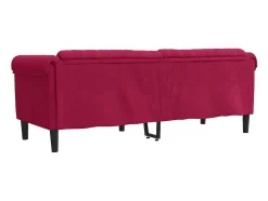 Sofá*vidaxl Sofá de 3 lugares veludo tinto Vermelho