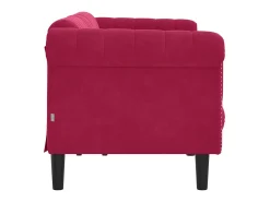 Sofá*vidaxl Sofá de 3 lugares veludo tinto Vermelho