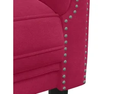 Sofá*vidaxl Sofá de 3 lugares veludo tinto Vermelho