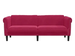 Sofá*vidaxl Sofá de 3 lugares veludo tinto Vermelho