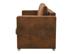 Sofá* Sofá de 2 lugares 137x73x82 cm camurça artificial PT577035 Castanho