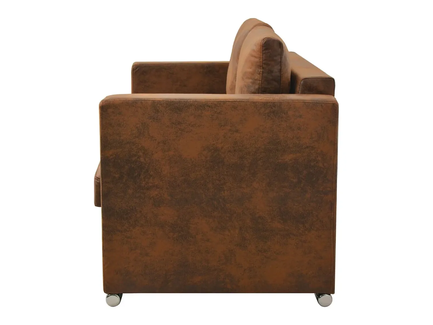Sofá* Sofá de 2 lugares 137x73x82 cm camurça artificial PT577035 Castanho