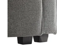 Sofá de 4 lugares, 264x83x87cm, tecido linho, com bolsos para os braços e 4 almofadas, estilo simples, para sala de estar, escuro^ Sofá