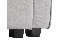 Sofá* Sofá de 4 lugares, 264x83x87cm, tecido linho, com bolsos para os braços e 4 almofadas, estilo simples, para sala de estar, Cinzento claro
