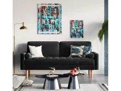 Best DripeX Sofá de 2 -Setter - com 2 almofadas - em veludo - pés de madeira - para quarto, sala de estar - 142x76x69cm - Preto