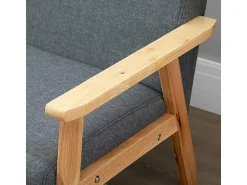 Sofá|DripeX Sofá de 2 -Sofá moderno da sala de estar, em tecido de linho, moldura de madeira, cinza, 107x60x76cm Cinzento
