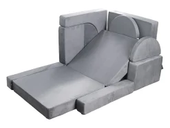 Sofá de Brinquedo Modular SucceBuy para Crianças Componente 14PCs, Sofá Seccional Convertível, com Apoios de Braço, em Esponja 28D e Pelo Curto, Sofá Bebê^ Sofá