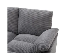 ModernLuxe Sofá de canto 4 lugares em forma de U - com espaço de armazenamento - porta-copos incluído - 2 portas USB - cinza^ Sofá