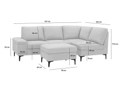 Sofá|Concept-Usine Sofá de canto 4/5 lugares em chenille cinza antracite com pufe KONEKT 3 lugares - Confortável, modular e elegante Cinzento