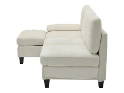 ModernLuxe Sofá de canto 3 lugares em forma de L - 194x118x81 cm - Modular - Almofadas macias - Linho -^ Sofá