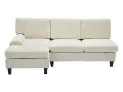 ModernLuxe Sofá de canto 3 lugares em forma de L - 194x118x81 cm - Modular - Almofadas macias - Linho -^ Sofá