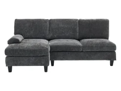 Sofá*ModernLuxe Sofá de canto 3 lugares em forma de L - 194x118x81 cm - Modular - Almofadas macias - Linho - Cinza Cinzento