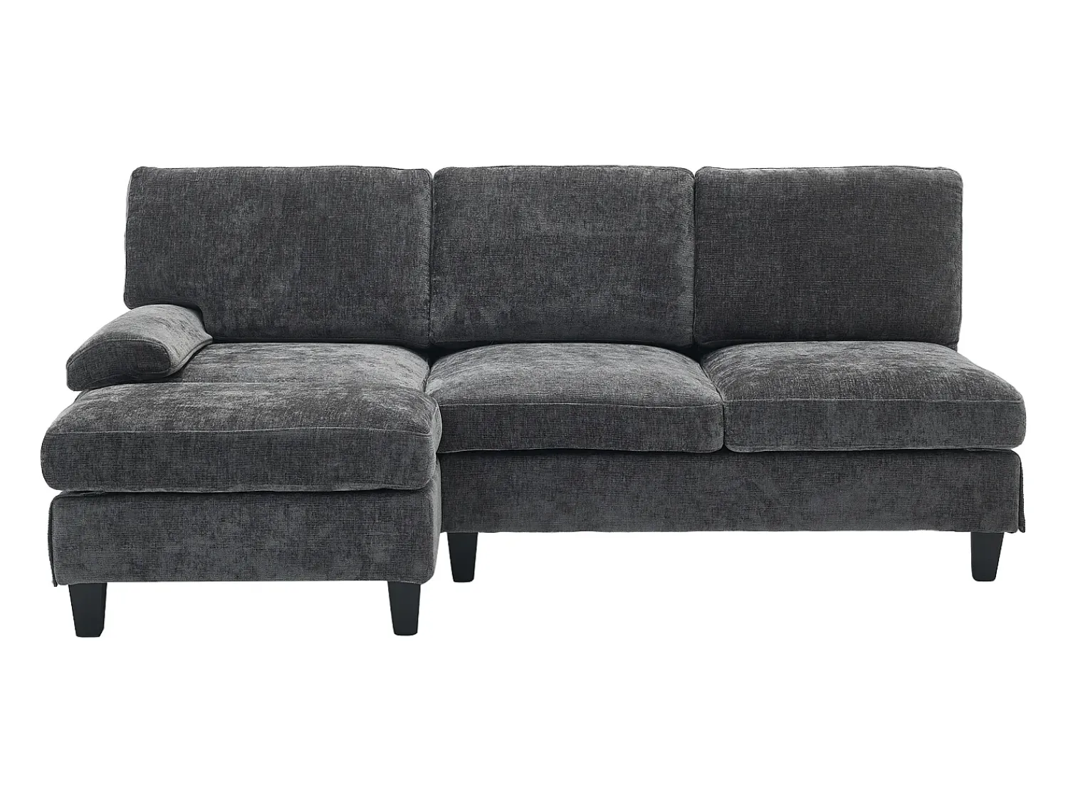 Sofá*ModernLuxe Sofá de canto 3 lugares em forma de L - 194x118x81 cm - Modular - Almofadas macias - Linho - Cinza Cinzento