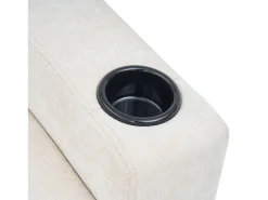 Sofá de canto - Sofá com 2 suportes para copos e carregador USB - linho^ Sofá