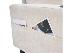 Sofá de canto - Sofá com 2 suportes para copos e carregador USB - linho^ Sofá