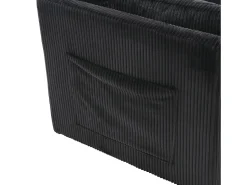 Sofá| Sofá de canto - Sofá com almofadas e assento com arrumação - bolsos de arrumação laterais - Preto