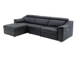 Sofá*LINEA SOFA Sofá de canto articulado em pele superior - Canto esquerdo - PEDRERA Preto