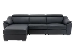 Sofá*LINEA SOFA Sofá de canto articulado em pele superior - Canto esquerdo - PEDRERA Preto
