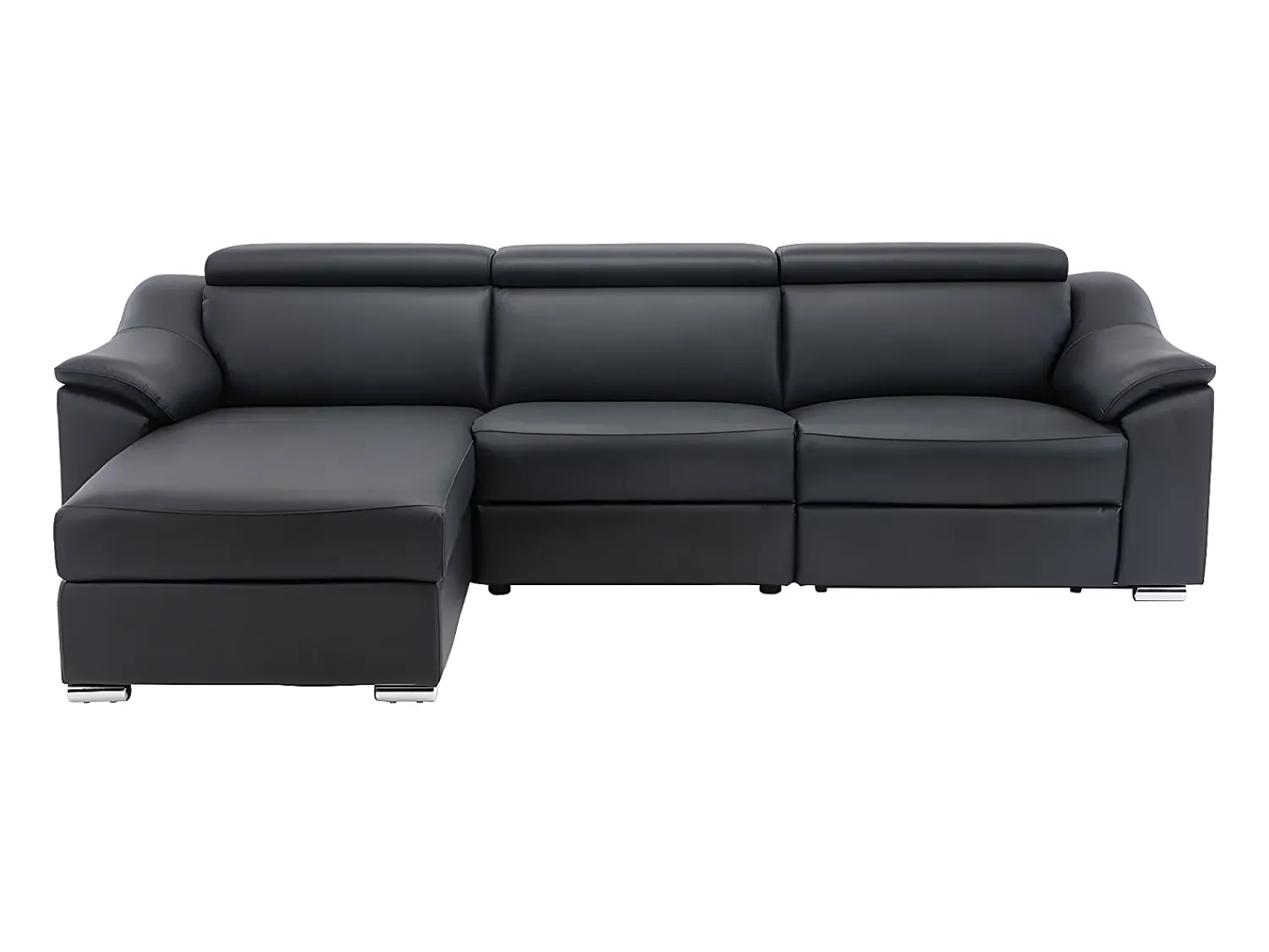 Sofá*LINEA SOFA Sofá de canto articulado em pele superior - Canto esquerdo - PEDRERA Preto